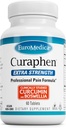 EuroMedica Curaphen Extra Strength - Curcumin & Boswellia Supplement for Healthy Circulation Support - Turmeric Supplement to Support Joints, Muscle Health & Endorphin Production - 60 Tablets