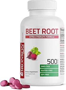 Bronson Beet Root Extra Strength, Non-GMO, 500 Tablets vegetarianos