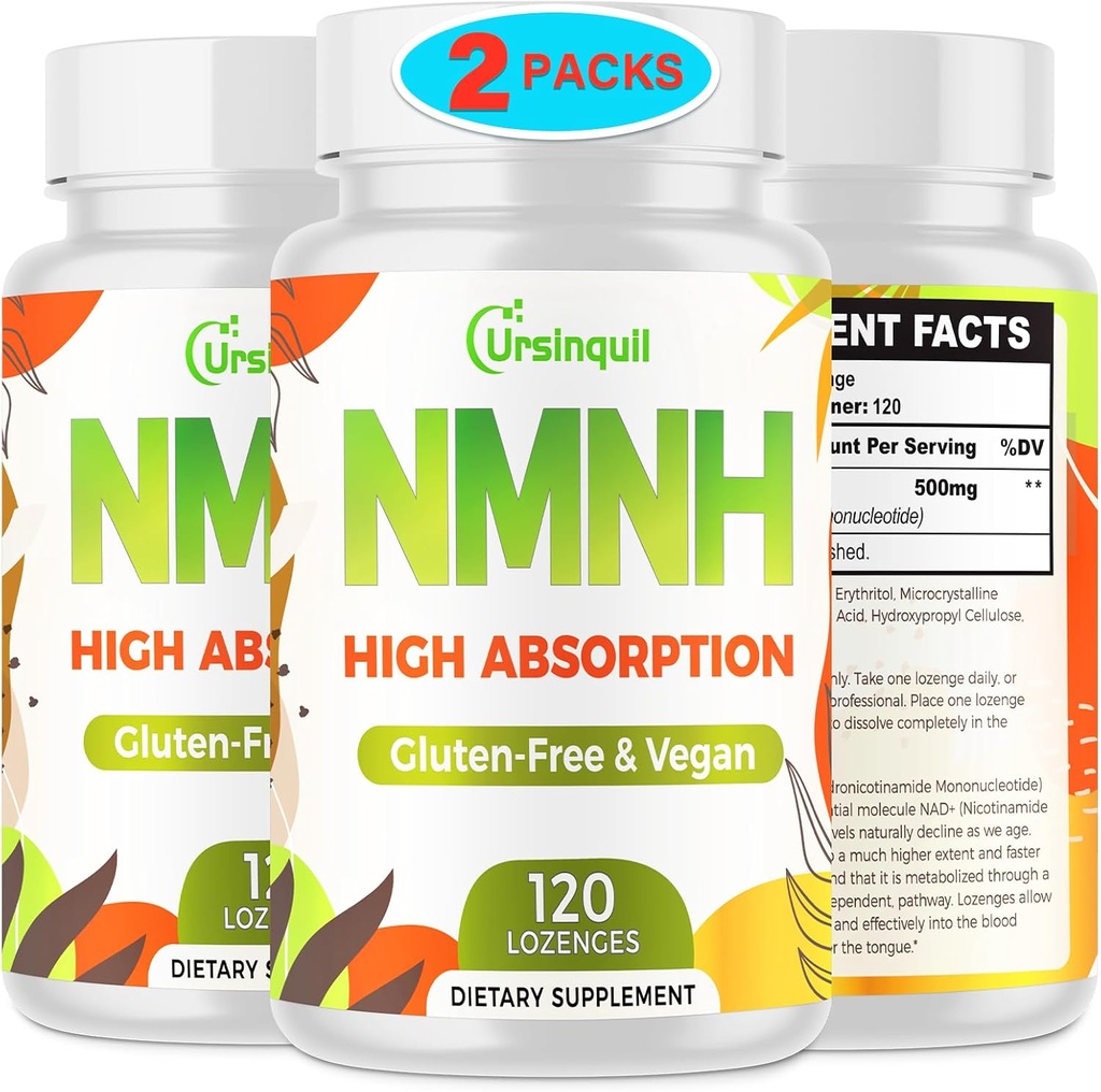 Sublingual NMNH 500mg (Dihydronicotinamide Mononucleotide) (240 Servings, NMNH 500mg per Serving) NAD Supplement to Boost NAD Levels as We Age, for Anti-Aging, Energy, Immunity, Focus - 2 Pack