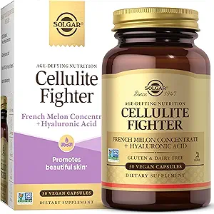 Solgar Cellulite Fighter Skin Vitamina y Suplemento Mineral, Soporta la piel de Smooth con concentrado de melón francés, ácido hialurónico y suplemento de vitamina C, Nutrición para el alivio de la edad para las mujeres, 30