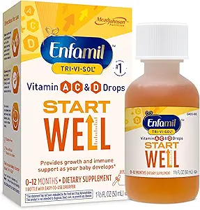 Enfamil Tri-Vi-Sol Infant Multivitamin Drops, apoya el crecimiento &amp; la salud inmune para bebés, 50mL Bottle