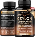 Ceylon Cinnamon Capsules - Extra Strength - Energía, Corazón & Metabolismo Apoyo - para Hombres &amp; Mujeres - Puro Extracto Natural 20:1 Suplemento - Hecho en EE.UU. - GMO &amp; Gluten Gratis, 120 Capsules, 4 Month Supply
