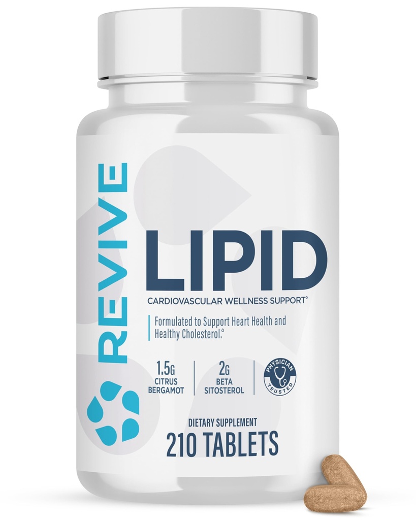 Revive MD Lipid Support Formula - Suplemento Ayuda a mantener niveles saludables de colesterol, salud endotelial " Triglicéride Levels - Beta Sitosterol, Citrus Bergamot " Pantethine