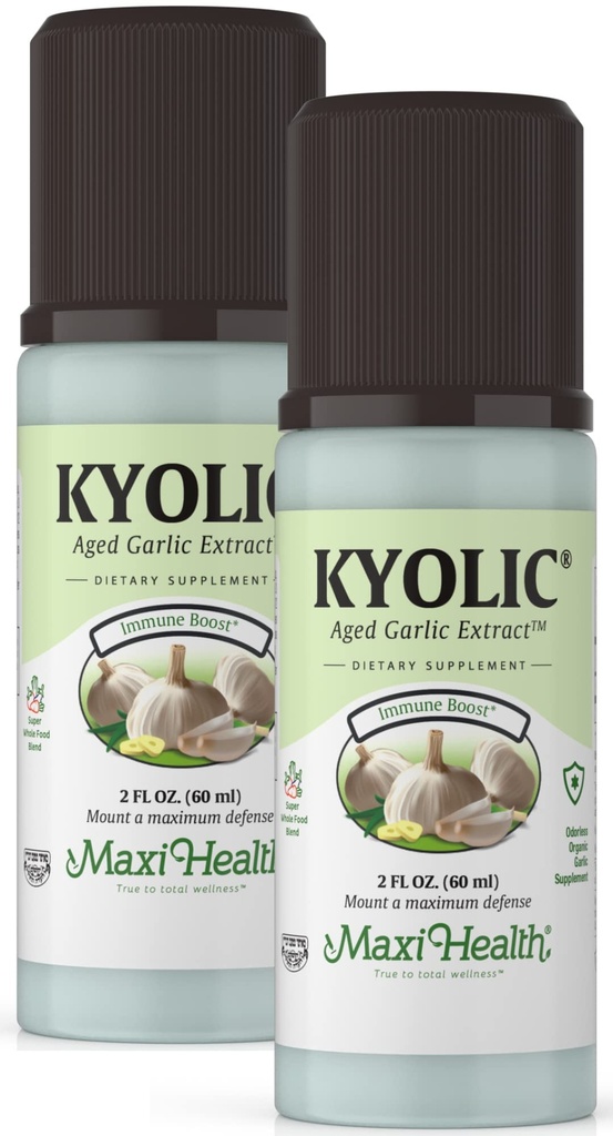 Extracto de ajo envejecido líquido - Suplementos de ajo sin olor - Ajo Kyolic orgánico - Suplementos de ajo orgánicos para la salud del corazón (2 Pack)