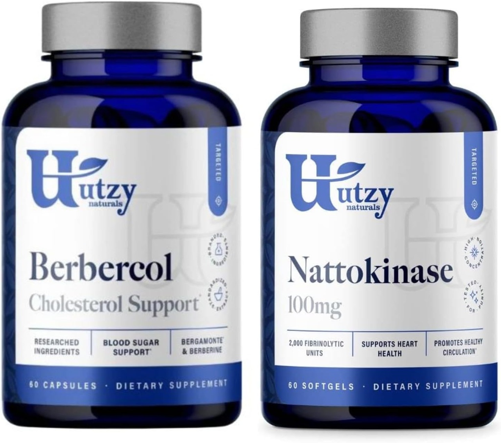 Utzy Naturals Metabólica Support Bundle ← Nattokinase 100 mg y Berbecol 500 mg