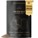 HighGHER SELFTM Mushroom Coffee Ultimate Focus &amp; Immune Support Blend with 40% IgG Colostrum, Organic Arabica, Lion's Mane, Reishi, Chaga, L-Theanine and Frankincense for Immune Support, Focus, Energy, Mood and Gut Health tención 7oz. 40 porciones