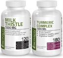 Curcumina de Turmérica de Bronson con soporte conjunto de alta potencia BioPerine + carretilla de 1000mg Silymarin Marianum &amp; Dandelion Root
