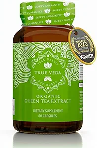 Cápsulas de Tea Ecológica Verde – USDA Orgánica Certificada Silencio 60 Cápsulas de Té Verde Silencioso EGCG Green Tea Extract  50% Polyphenols EGCG Suplementos