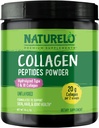 NATURELO Collagen Peptide Powder, Hydrolyzed Collagen Type I & III, Skin Hair & Joint Health - Unflavored, 16 Ounces TEN 45 Servings