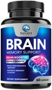 Suplemento de memoria cerebral - 3X Nootropía de fuerza para la concentración, la claridad y el apoyo en foco - Vitaminas cognitivas de salud cerebral con Bacopa, Phosphatidylserine &amp; DMAE, píldoras de booster cerebral, 60 cápsulas