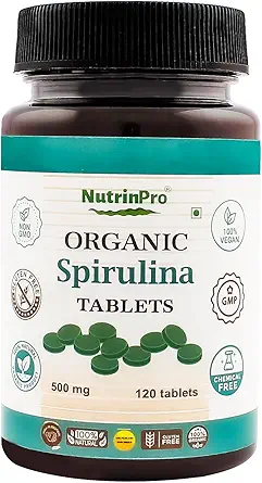 Organic Spirulina Tablets - 100% Puro Vegan, Non-GMO, Gluten Free, Chemical Free