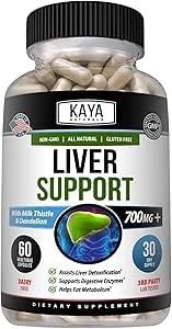 Kaya Naturals Liver Cleanse Detox " Repair - Milk Thistle Supplement - Liver Detox for Women and Men - Artichoke Extract and Dandelion Root Capsules - 60 Conde