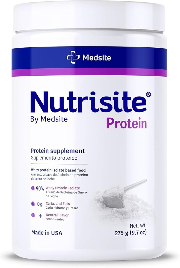 Nutrisite Whey Protein Isolate – Hidrolyzed Protein Powder, Carb, Gluten y Sacarose Gratis, Desarrollado (9.7 Oz)