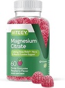 VITEEY Magnesium Gummies for Adults - 66 mg de Magnesium Citrate Gummy for Calm, Sleep, Nerve &amp; Muscle Function Support - Vegetarian, Gluten Gratis - 60 Cuenta