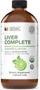 Productos naturales completos Liver Complete 12oz - Organic Liquid Liver Cleanse & Detox Supplement for High Enzymes, Fatty Liver, Liver Support