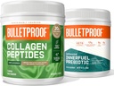 Kit de Duo a prueba de balas para péptidos colágenos de pólvora de proteínas para la piel, los huesos y las articulaciones — 18g Proteína, 17.6 Oz &amp; InnerFuel Polvo de fibra prebiótica para Gut, Gas Relief, Salud Digestiva y Soporte Inmune