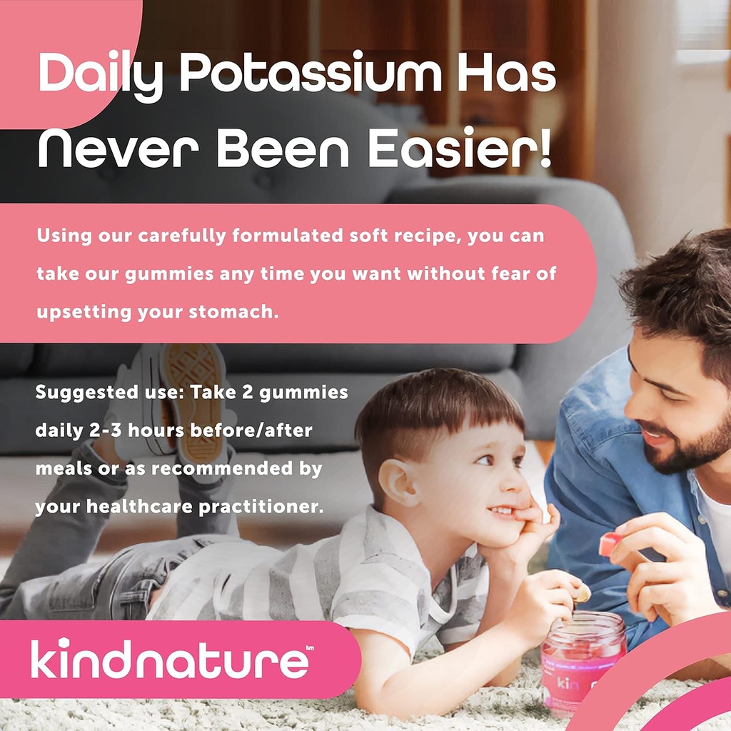 KINDNATURE Essential Duo: Potassium & Vitamin B1 Gummies - Mejorado Nerve &amp; Muscle Support, Delicious Chewables for Daily Health