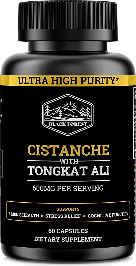 Cistanche Tubulosa 200mg &amp; Tongkat Ali 400mg (Máx Purity) 2 Mes Fuente (50% Echinacoside + 10% Acetoside with Tongkat Ali for Men 200:1 (Longjack) Eurycoma Longifolia similar to Fadogia Agrestis