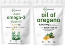 Micro Ingredientes Petróleo de Oregano Softgels 300 Conde & Vegan Omega 3 Algae Oil Supplement Bundle 2 Pack ← Carvacrol & Thymoquinone TEN Full Spectrum Omega-3 Alternative