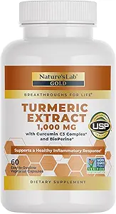 Extracto Turmérico de laboratorio natural con Curcumin C3 &amp; BioPerine 1000mg - Promueve Cardiovascular, Digestión y Salud Inmune - 60 capsules (30 Day Supply)