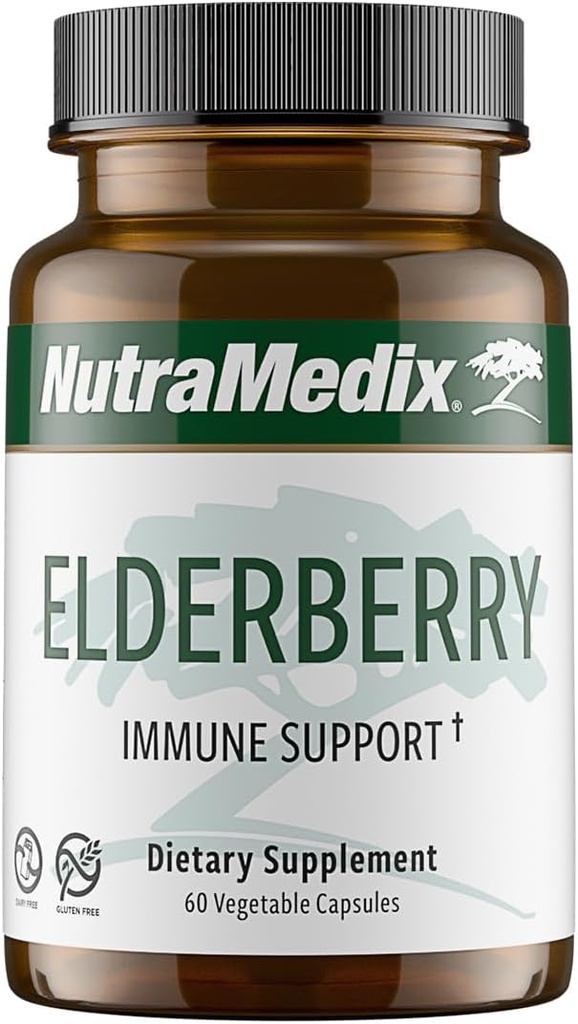 NutraMedix Elderberry Antioxidants Suplemento cápsulas - Elderberry Extract to Promote a Healthy Inflammatory Response, Daily Immune Support, and Bowel Health (60 cápsulas)