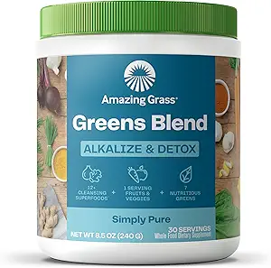 Increíble Grass Greens Blend Alkalize " Detox: Smoothie Mix, Cleanse with Super Greens " Beet Root Powder, Digestive Enzymes, Prebiotics " Probiotics, 30 Servings (Packaging May Vary)