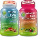 SUPPLEMENTOS STUDIO Multi-System Support Duo – Whole Food Multivitamin Without Iron + Women’s Daily Multivitamin with Iron – Vegan, Non-GMO, Clean Daily Wellness Support