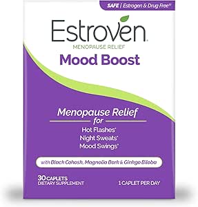 Estroven Mood Boost for Menopause Relief, Ayuda a reducir los flashes calientes " Night Sweats, Ayuda a manejar los costuras de Mood, 30 Cuenta