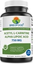 Brieofood Acetyl L-Carnitine Alpha Lipoic Acid (ALA ALC) 750 mg 120 cápsulas