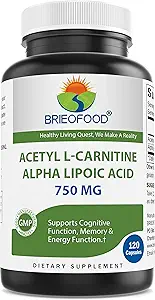 Brieofood Acetyl L-Carnitine Alpha Lipoic Acid (ALA ALC) 750 mg 120 cápsulas