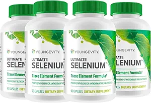 Youngevity Ultimate Selenium + Cofactores - Suplemento Mineral Esencial para Apoyo Inmunitario, Defensa Antioxidante, Función Tiroidea y Salud Celular (I-selenomethionina) - (90 cápsulas)
