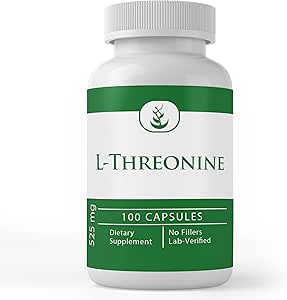 PURE ORIGINAL INGREDIENTES L-Threonine Capsules, (100 cápsulas) Siempre puro, sin aditivos ni artillería, Lab Verified