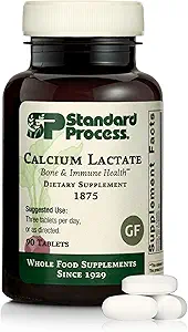 Standard Process Calcium Lactate - Bone Density & Immune Health Support - Aids Blood Clotting & Normal Cell Function - Vegan, Gluten-Free, Non-Dairy, Non-Soy & Non-Grain - 90 Tablets (30 Servings)