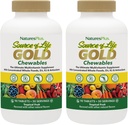 NaturesPlus Source of Life Gold Multivitamin - 90 Chewable Tablets, Pack of 2 - with Vitamins D3, B12, K2 &amp; More Than 120 Whole Foods - Blood, Bone & Immune Support - Gluten Free - 60 Total Servings