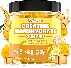 2 Pack Creatine Monohydrate Gummies 5000mg para Hombres &amp; Mujeres, 120 CT Chewable Creatine Monohydrate for Energy Boost, Muscle Support, 5.6g de Creatine Monohydrate por Serving - Sugar Free