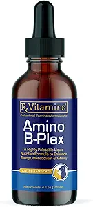 Vitaminas Rx Amino B Plex Cat & Dog Supplement - Vitamin B Complex Liquid Plus Amino Acids for Dogs & Cats - Apetite Booster and Weight Gainer Cat & Dog Vitaminas - 4 oz