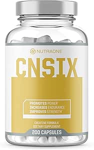 NutraOne CNSix Creatine Capsules Creatine HCL para ayudar a construir músculo magro* (600mg - 200 cápsulas)