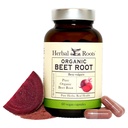 Herbal Roots Organic Beet Root Powder Capsules - 1,500mg per Serving - Certified USDA Organic - Non-GMO - 60 Count Vegan Capsules