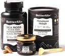 Better Alt Shilajit Resin 30 gm &amp; Sea Moss Capsules Energy Duo imper Pure Himalayan Shilajit Gold Grade for Hombres &amp; Mujeres con alta potencia &amp; Irish Sea Moss con Black Seed Oil
