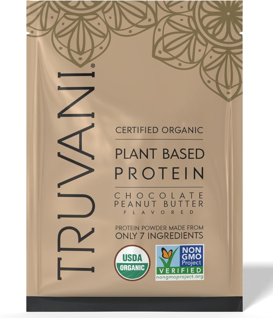 Truvani Vegan Pea Protein Powder ← Chocolate Mantequilla de maní tóxica 20g Orgánica Proteína basada en plantas tóxica 1 Servir ¦ Keto TENIDO Gluten " Dairy Free ← Carb bajo
