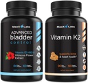 Suplemento de control avanzado de la vejiga para mujeres y hombres 60 cápsulas + suplemento de vitamina K2 - Vitamina Full Spectrum K2 MK7, MK4 " Calcio - 90 cápsulas
