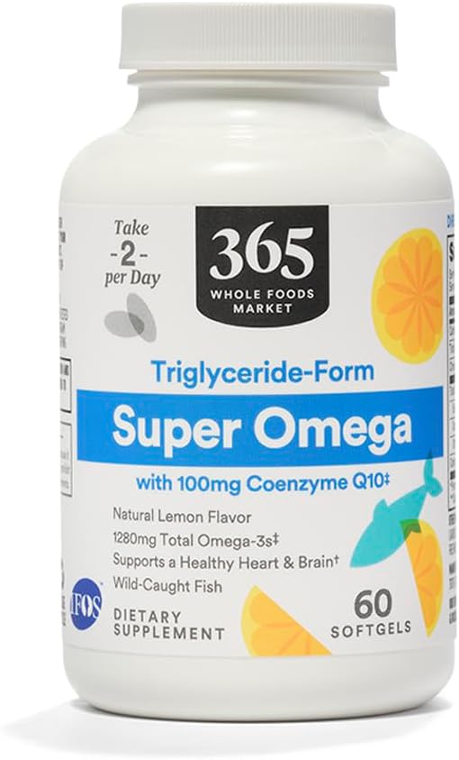 365 por Whole Foods Market, Super Omega + CoQ10, 60 Cuenta