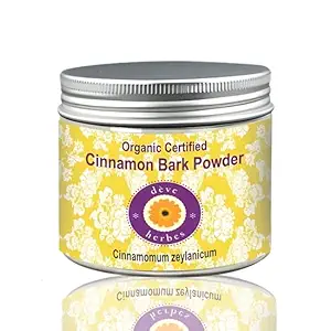 Deve Herbes Pure Cinnamon Bark Powder (Cinnamomum zeylanicum) Orgánico para uso personal 200gm (7.05Oz)