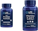 Life Extension Ultra Prostate Formula, Saw Palmetto for Men, pygeum, sting Nettle & Vitamins D y K con Sea-Iodine, Vitamina D3, Vitamina K1 y K2, Iodine
