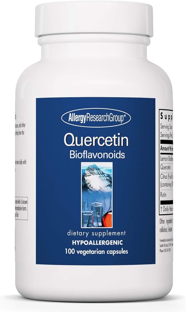 Grupo de Investigación de Alergia Quercetina Bioflavonoids - Complejo Bioflavonoide de Lemon, Rutin, Extracto de Citrus, Hesperidin, Vegetarian Capsules - 100 Condes