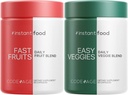 Codeage Instantfood Easy Veggies + Fast Fruits Vitamins Bundle, 30+ Daily Vegetables & Fruits Powders, Whole Food Green, Multivitamin, Fibers, Vegan Superfood Minerals Suplemento - 180 cápsulas