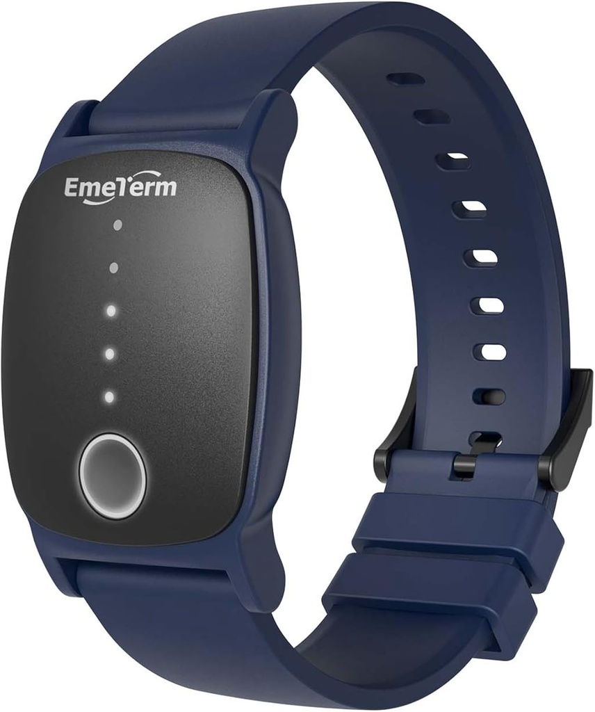 EmeTerm Explorar la banda antinausea de la FDA IP67 Waterproof Morning Motion Sickness Relief Band Rechargeable Classic Strap Design Drug Free Non-drowsy Without Side Effects Navy Blue