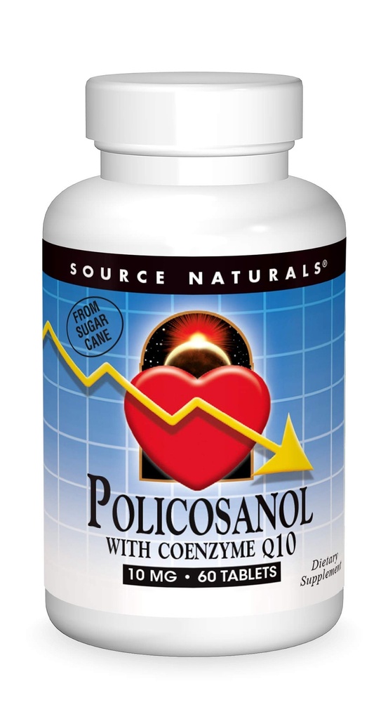 Fuente Natural Policosanol con Coenzyme Q10 10 Mg Tablet, 60 Cuenta