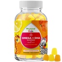 Niños Omega DHA Gummies - ácidos grasos Omega 3 6 9 con vitamina C para cerebro, inmunidad " Visión - DHA nutricional para niños para el sistema nervioso saludable " Apoyo en foco - Fish Free " Vegan - 60 Chews