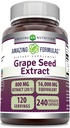 Amazing Formulas Grape Seed 800 Mg Extract (20:1) TEN 16000 Mg Equivalent TEN Veggie Capsules ← Non-GMO TEN Gluten-Free TEN Made in USA (240 Count)